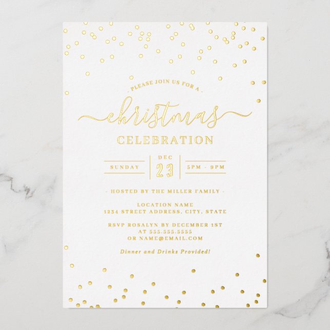 Confetti Gold White Christmas Party       (Front)
