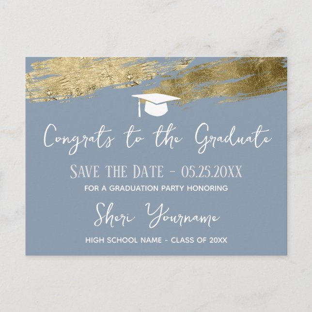 Confetti Graduation Party Save the Date Invitation Postcard (Front)