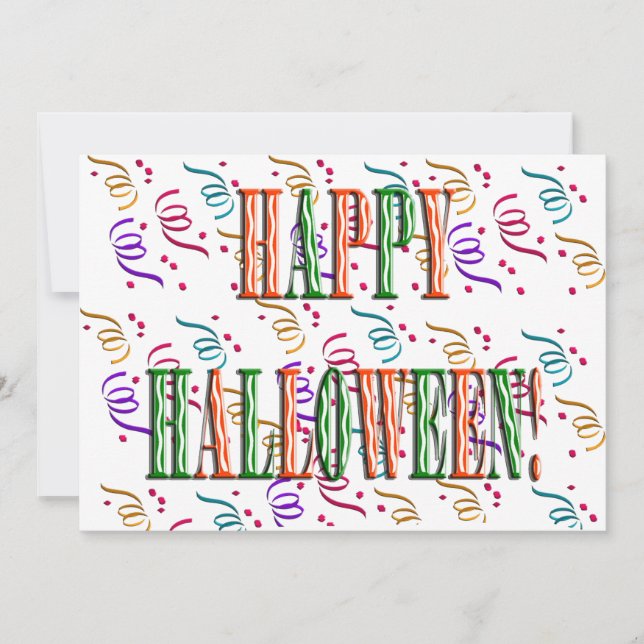 Confetti & Halloween Festival Text Invitation (Front)