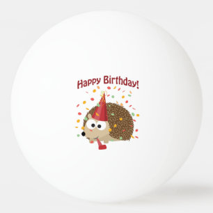 Confetti Happy Birthday Hedgehog Ping Pong Ball
