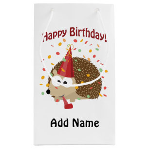 Confetti Happy Birthday Hedgehog Small Gift Bag