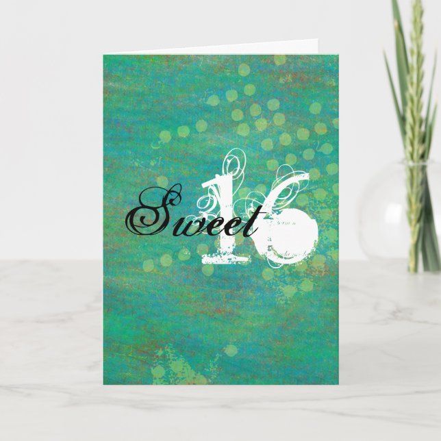 Confetti Happy Sweet Sixteen Birthday Card (Front)
