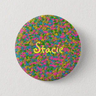 Confetti Hearts 6 Cm Round Badge
