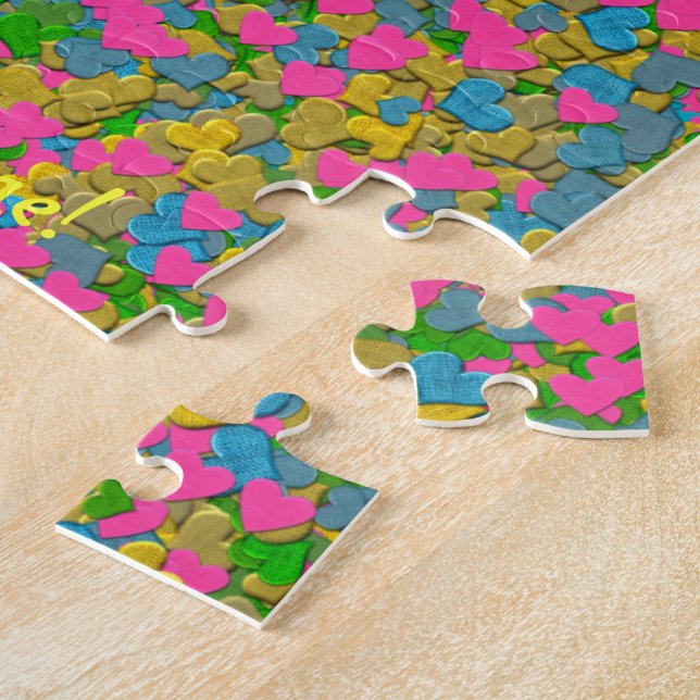 Confetti Hearts Jigsaw Puzzle (Side)