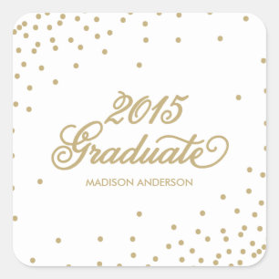 Confetti in White   Graduation Sticker