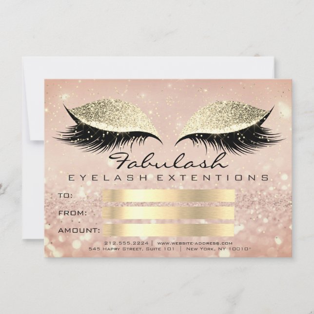Confetti Lashes Gold Lux Makeup Certificate Gift (Front)