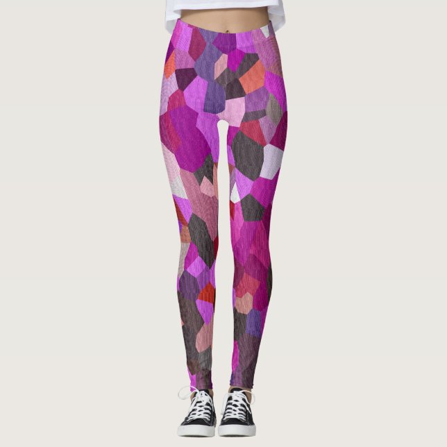 Confetti Magenta Mind Leggings (Front)