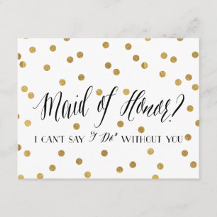 Confetti Maid Of Honour Bridesmaid Invitation