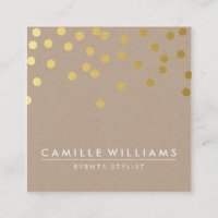 CONFETTI modern cute dot pattern gold foil kraft