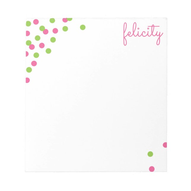 Confetti Name Personalised Notepad (Front)