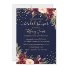 Confetti Navy Burgundy Gold Floral Bridal Shower