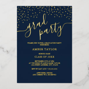 Confetti Navy Gold Graduation Party