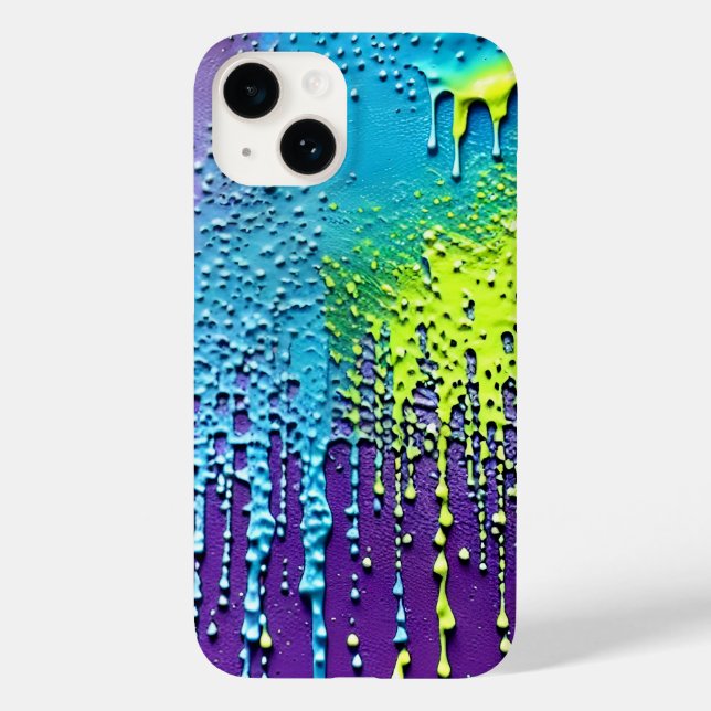 Confetti Neon Dripping Melting Bright Colours Case-Mate iPhone Case (Back)