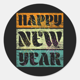 Confetti New Years Eve Party NYE Fireworks Happy Classic Round Sticker