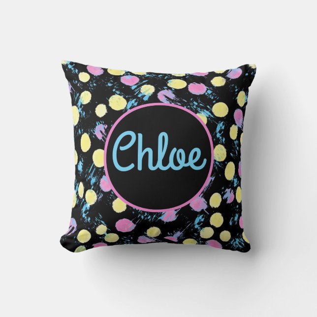 Confetti Paint Splash Multicolor Custom Cushion (Front)