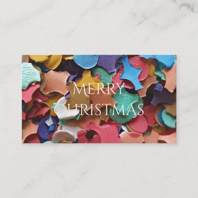 Confetti Party Carnival Colourful Paper Funny Business Card (Front)