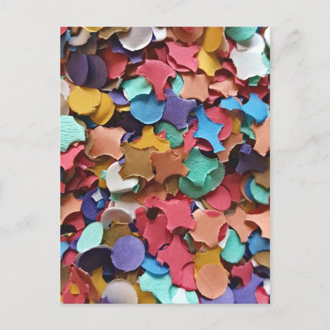 Confetti Party Carnival Colourful Paper Funny Invitation Postcard (Front)