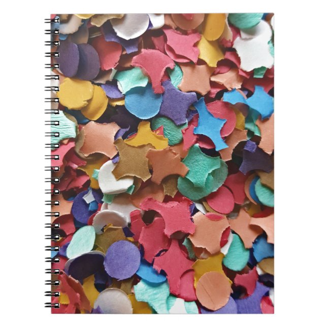 Confetti Party Carnival Colourful Paper Funny Notebook (Front)