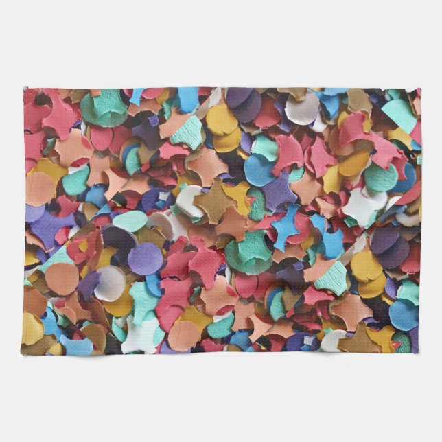 Confetti Party Carnival Colourful Paper Funny Tea Towel (Horizontal)