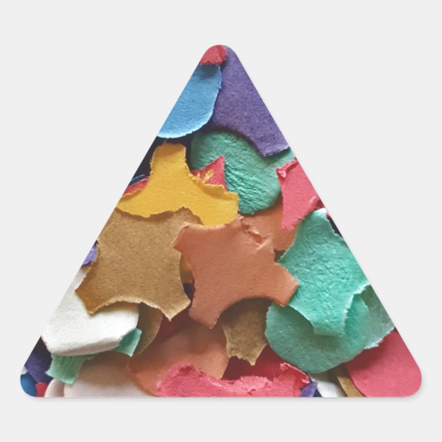 Confetti Party Carnival Colourful Paper Funny Triangle Sticker (Front)