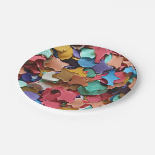 Confetti Party Carnival Colourful Paper Pieces Paper Plate