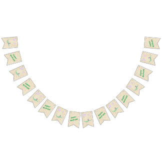 Confetti Party crocodile green beige Bunting