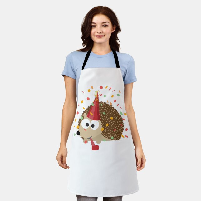 Confetti Party Hedgehog Apron (Worn)