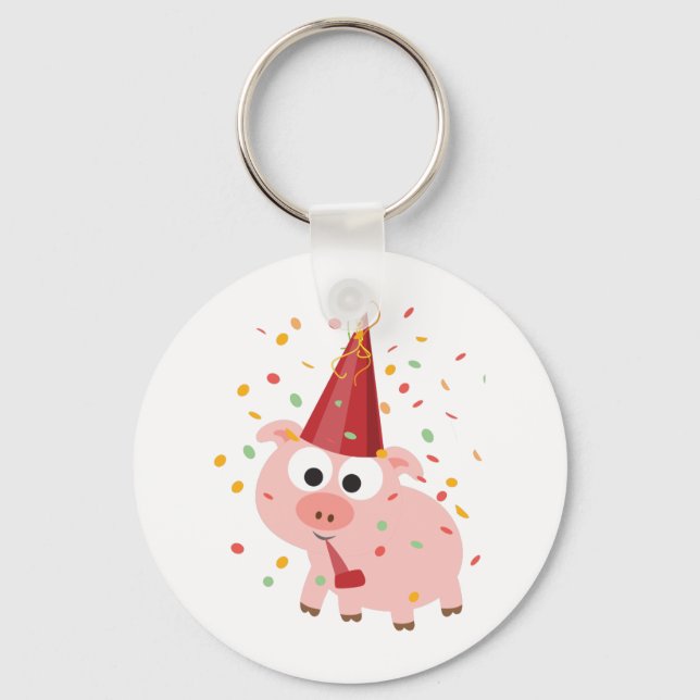 Confetti Party Pig Key Ring (Front)