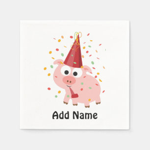 Confetti Party Pig Napkin