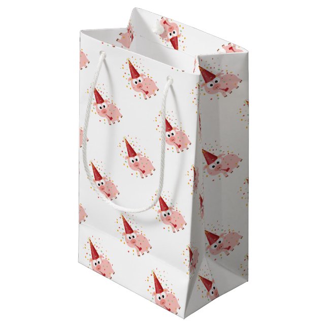 Confetti Party Pig Small Gift Bag (Front Angled)