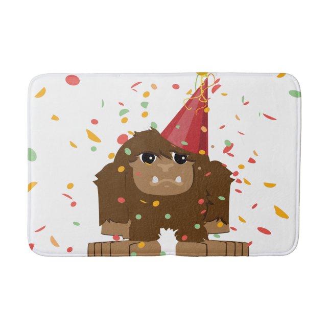 Confetti Party Sasquatch Bigfoot Bath Mat (Front)