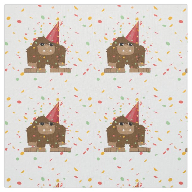 Confetti Party Sasquatch Bigfoot Fabric (Swatch)