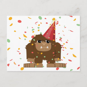 Confetti Party Sasquatch Bigfoot Invitation Postcard