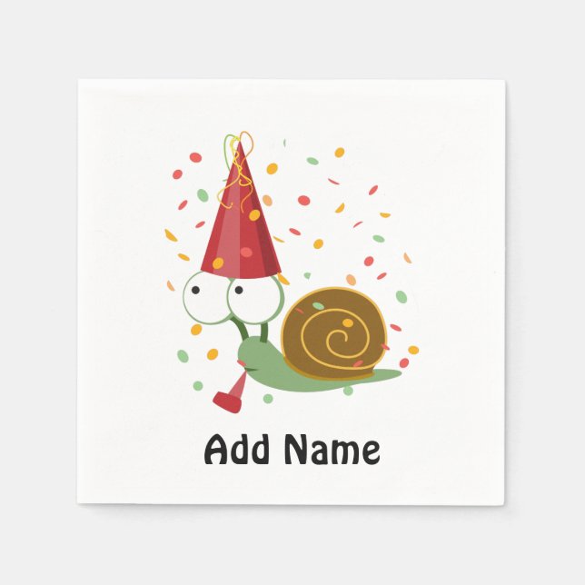 Confetti Party Snail Napkin (Front)