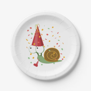 Confetti Party Snail Paper Plate