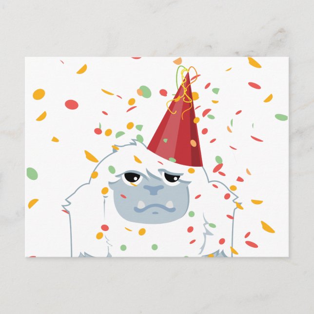 Confetti Party Yeti Invitation Postcard (Front)