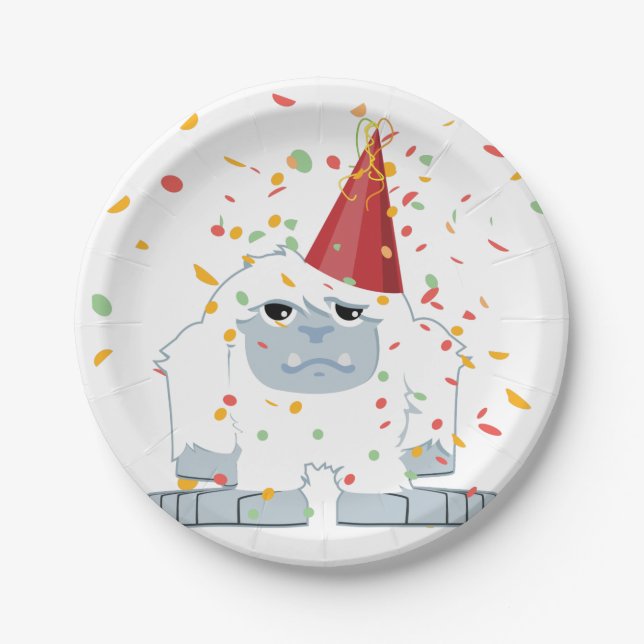 Confetti Party Yeti Paper Plate (Front)