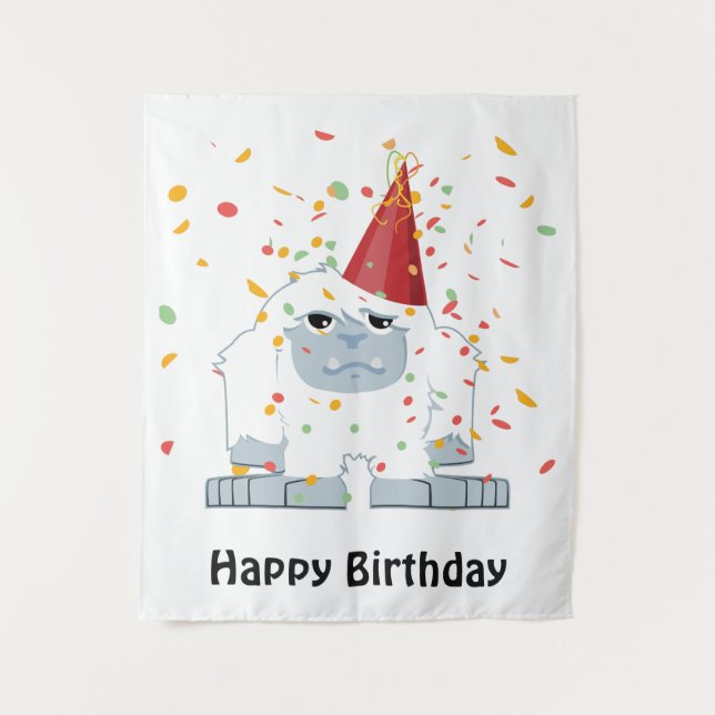 Confetti Party Yeti  Tapestry (Front)