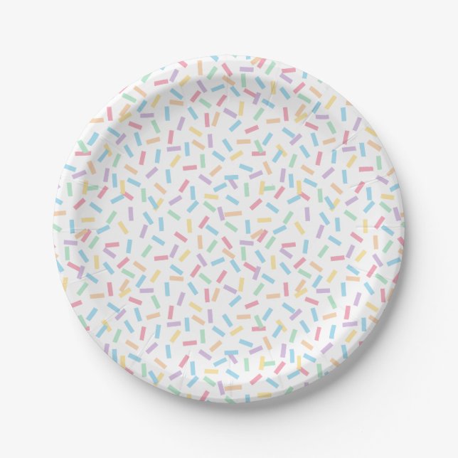 Confetti Pastels (Sprinkles) Paper Plate (Front)