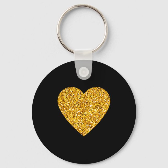 Confetti Pattern Heart Cute T Shirt For Valentines Key Ring (Front)