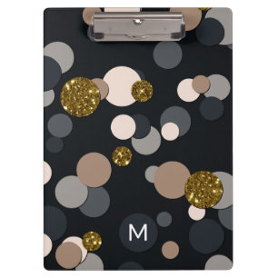 Confetti Peach, Maple, Grey and Gold Glitter Clipboard