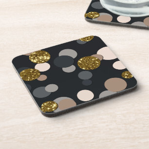 Confetti Peach, Maple, Grey and Gold Glitter Coaster