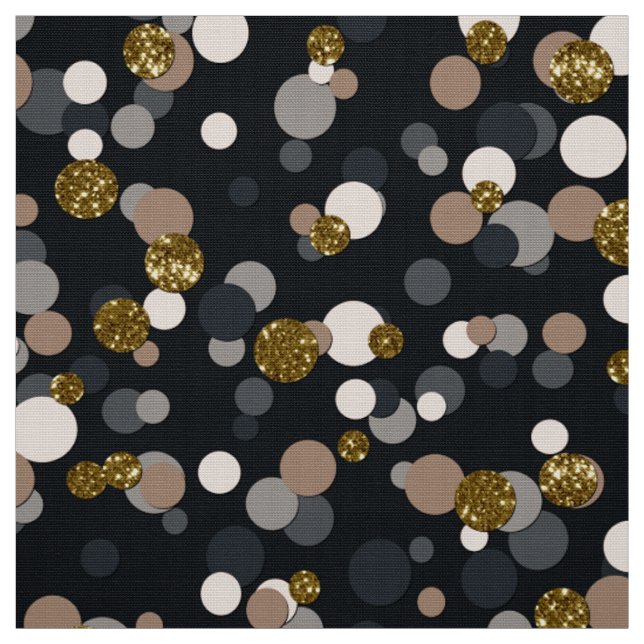 Confetti Peach, Maple, Grey and Gold Glitter  Fabric (Swatch)