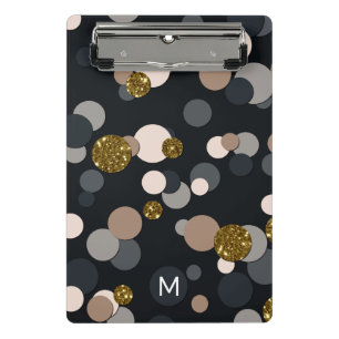 Confetti Peach, Maple, Grey and Gold Glitter Mini Clipboard