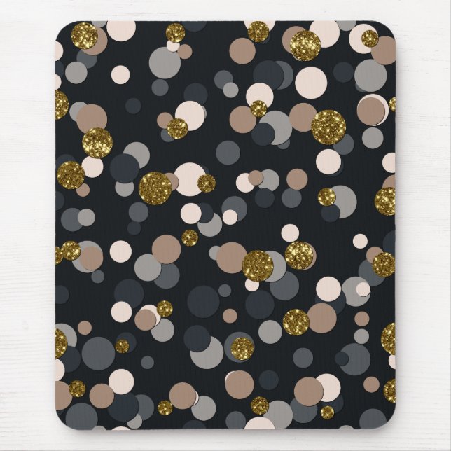 Confetti Peach, Maple, Grey and Gold Glitter Mouse Mat (Front)