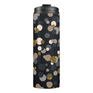 Confetti Peach, Maple, Grey and Gold Glitter Thermal Tumbler