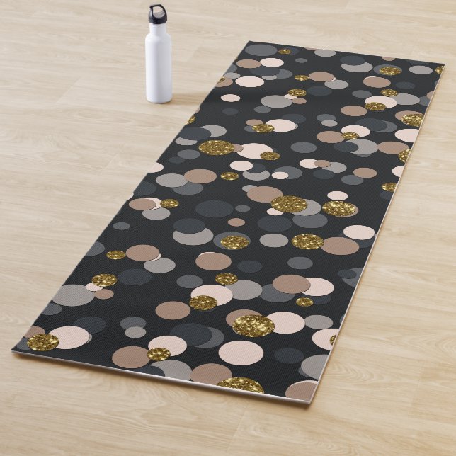 Confetti Peach, Maple, Grey and Gold Glitter Yoga Mat (In Situ)