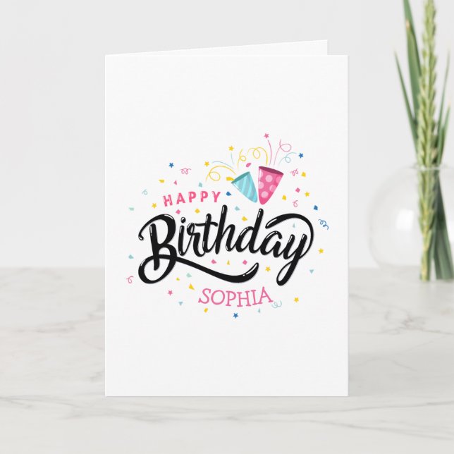 Confetti Personalised Happy Birthday Card (Front)