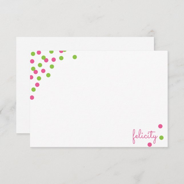 Confetti Personalised Note Cards (Front/Back)