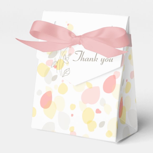 Confetti petal flowers thank you wedding favour bo favour box (Front Side)